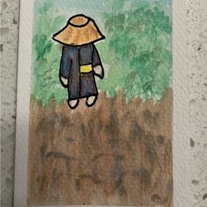 Hand-Painted Rustic Field ACEO art